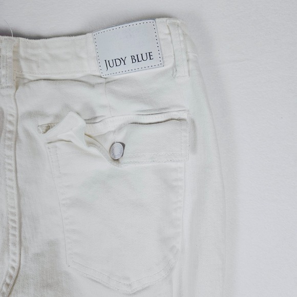 Judy Blue White Cargo Pants High Rise Straight Leg Utility‎ Womens 13/31 White - Picture 5 of 13